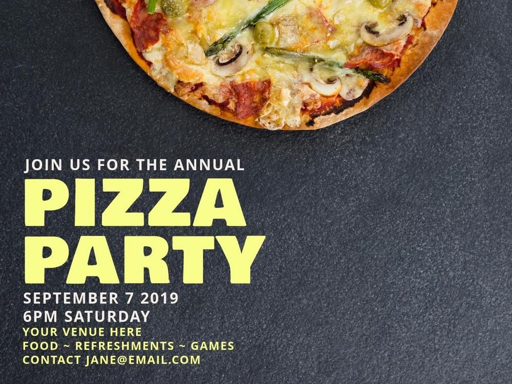 Annual pizza party invitation - 70 creative ways to boost employee morale - Image