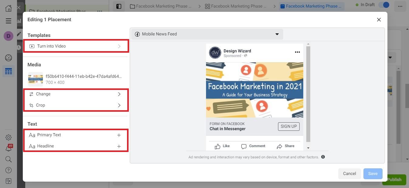 Facebook Lead Ads Schritt 4
