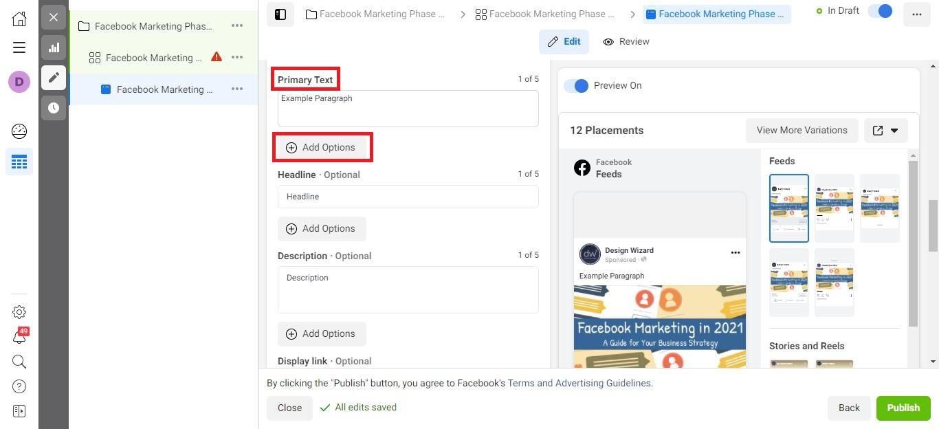 Anúncios de leads do Facebook passo 5