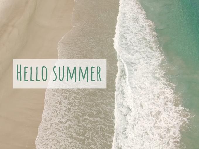 Beach and the title Hello Summer - Amazing Facebook post ideas for businesses - Image