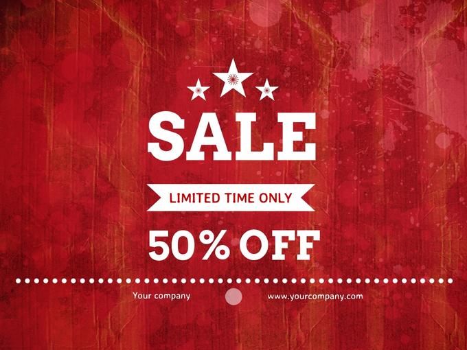 Limited time 50% sale on red background - Amazing Facebook post ideas for businesses - Image