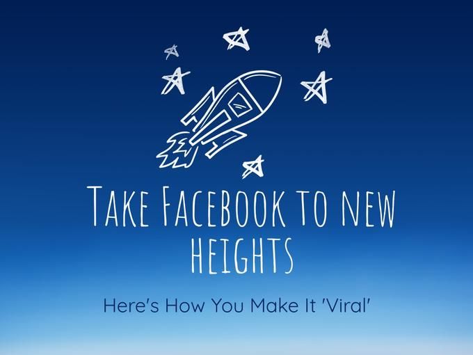 Hand-drawn illustration of rocket and stars with the caption Take Facebook To New Heights - Amazing Facebook post ideas for businesses - Image