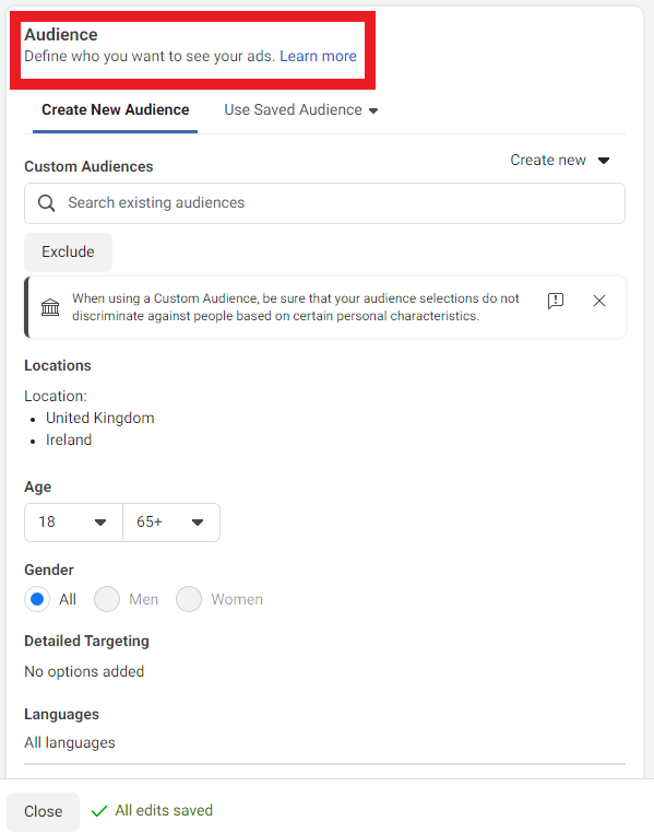 Step 3 Fine-Tune Your Target Audience - Step-by-step guide on how to create outstanding Facebook video ads using Design Wizard - Image