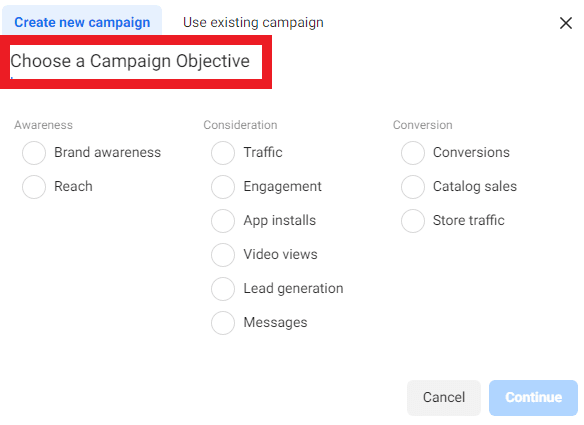 Paso 1: configure su campaña publicitaria