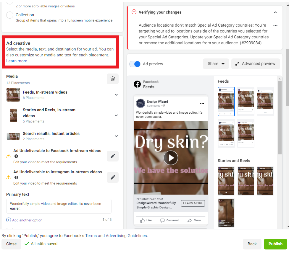 Step 5 Create Your Video Ad - Step-by-step guide on how to create outstanding Facebook video ads using Design Wizard - Image