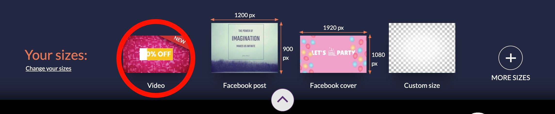 Step 2 Select a Blank Canvas - Step-by-step guide on how to create outstanding Facebook video ads using Design Wizard - Image