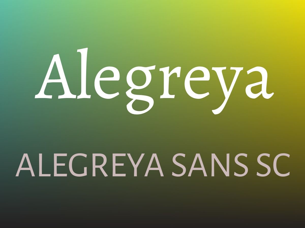 An image showing the combination of fonts Alegreya and Alegreya Sans SC - Selection of font pairings for your brand: 15 perfect font combinations to kickstart your next design - Image