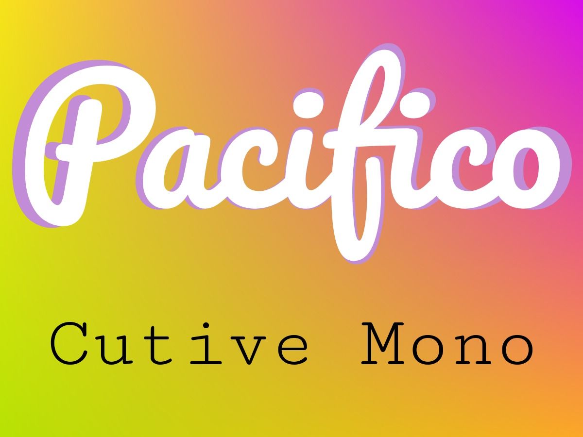 An image showing the combination of fonts Pacifico and Cutive Mono - Selection of font pairings for your brand: 15 perfect font combinations to kickstart your next design - Image