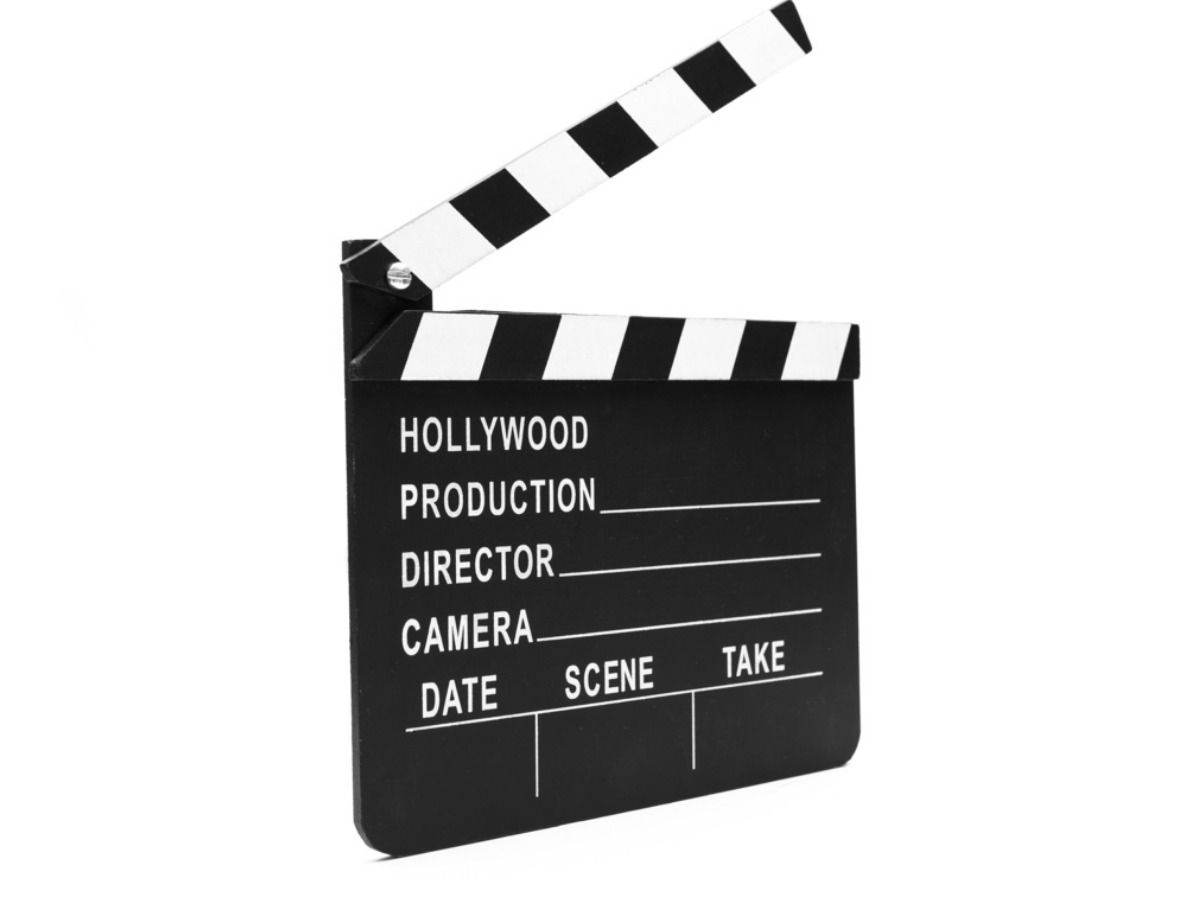 Hollywood-Filmschnapper mit weißem Hintergrund