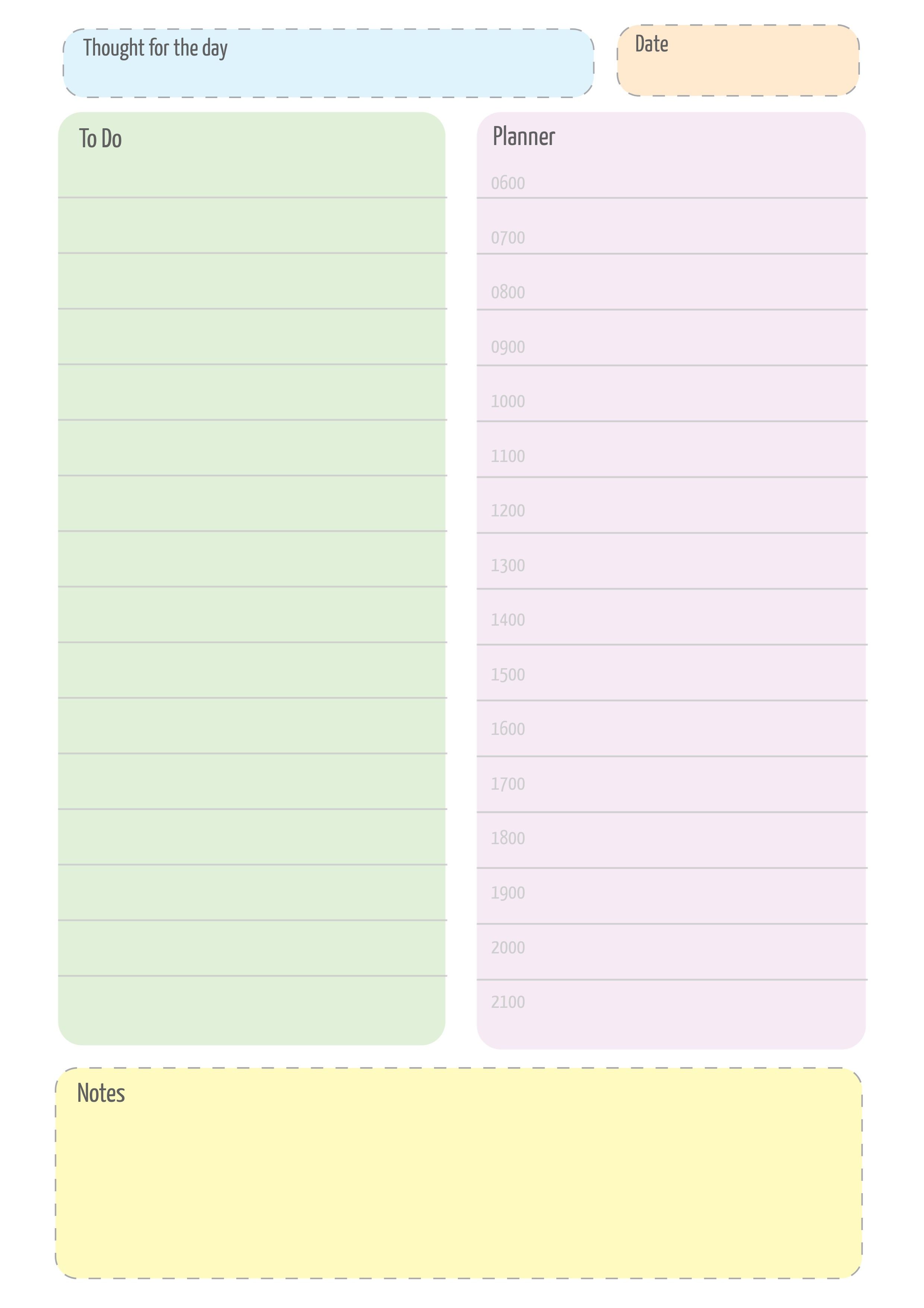 Colorful daily planner template - 16 simple ideas to kickstart your creativity - Image