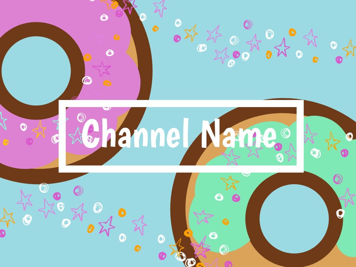 Création d&#39;une chaîne YouTube : nom de la chaîne et graphiques de beignets colorés - Comment créer une chaîne YouTube - Image