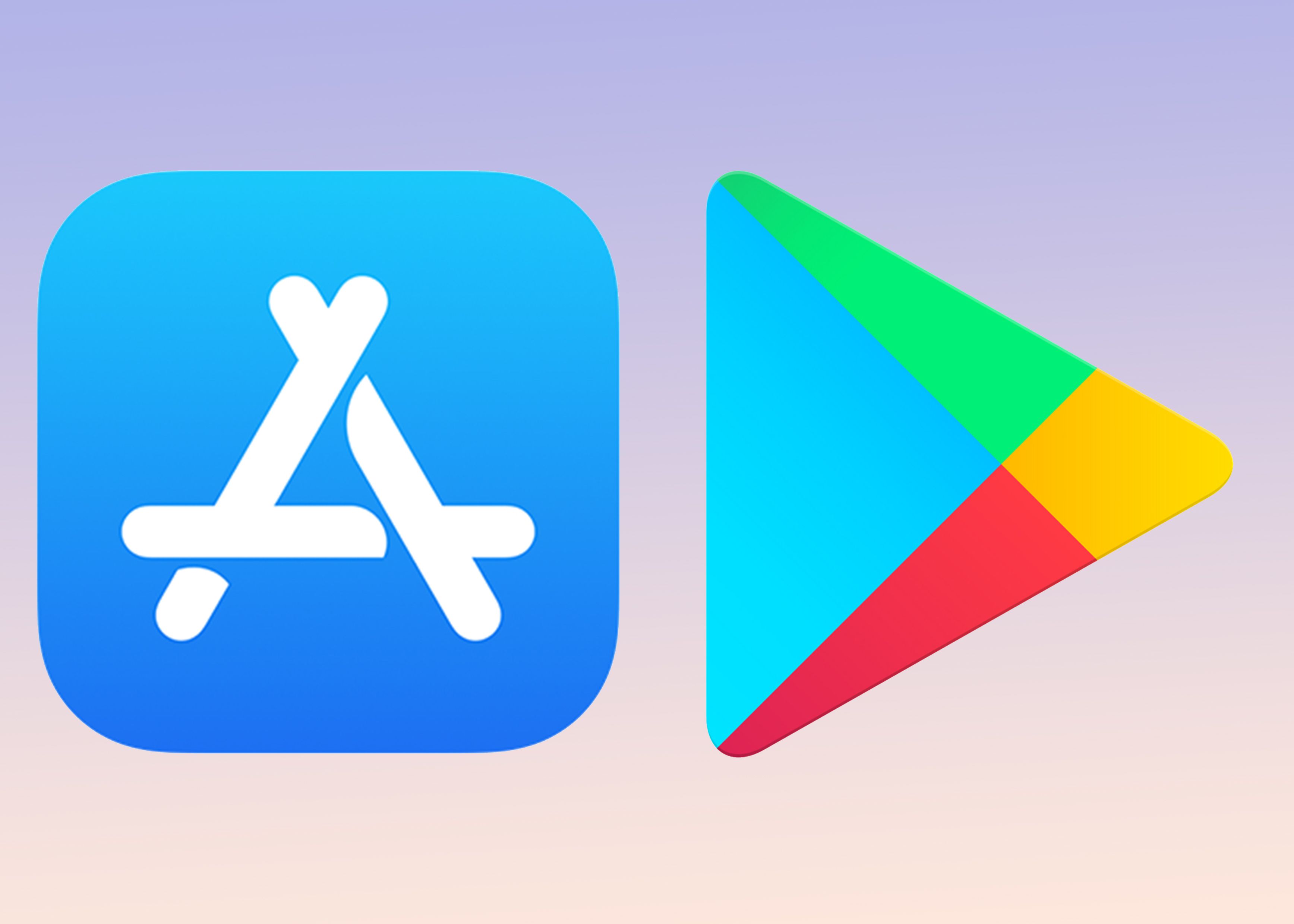 Schaltfläche „Apple App Store“ und Schaltfläche „Google Play Store“.