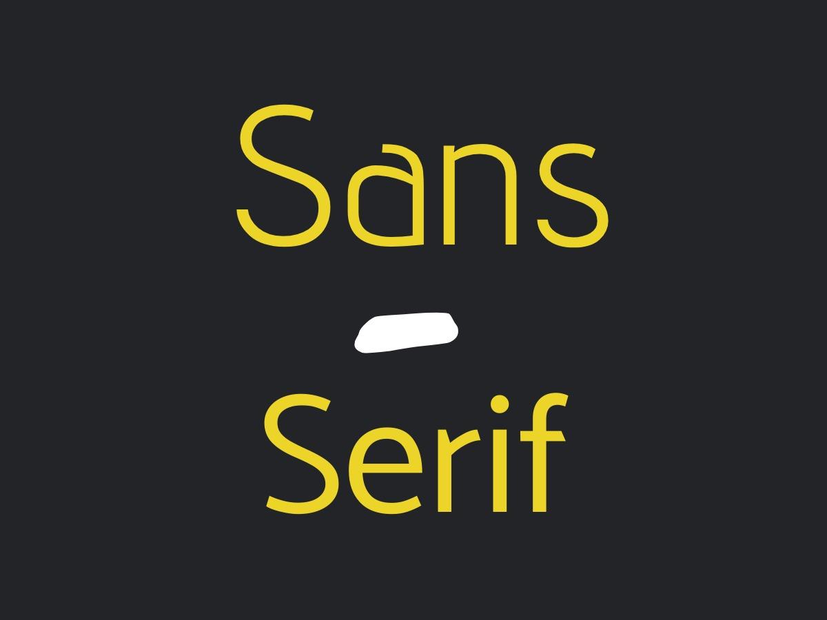 Fuente sans serif en amarillo sobre un fondo negro