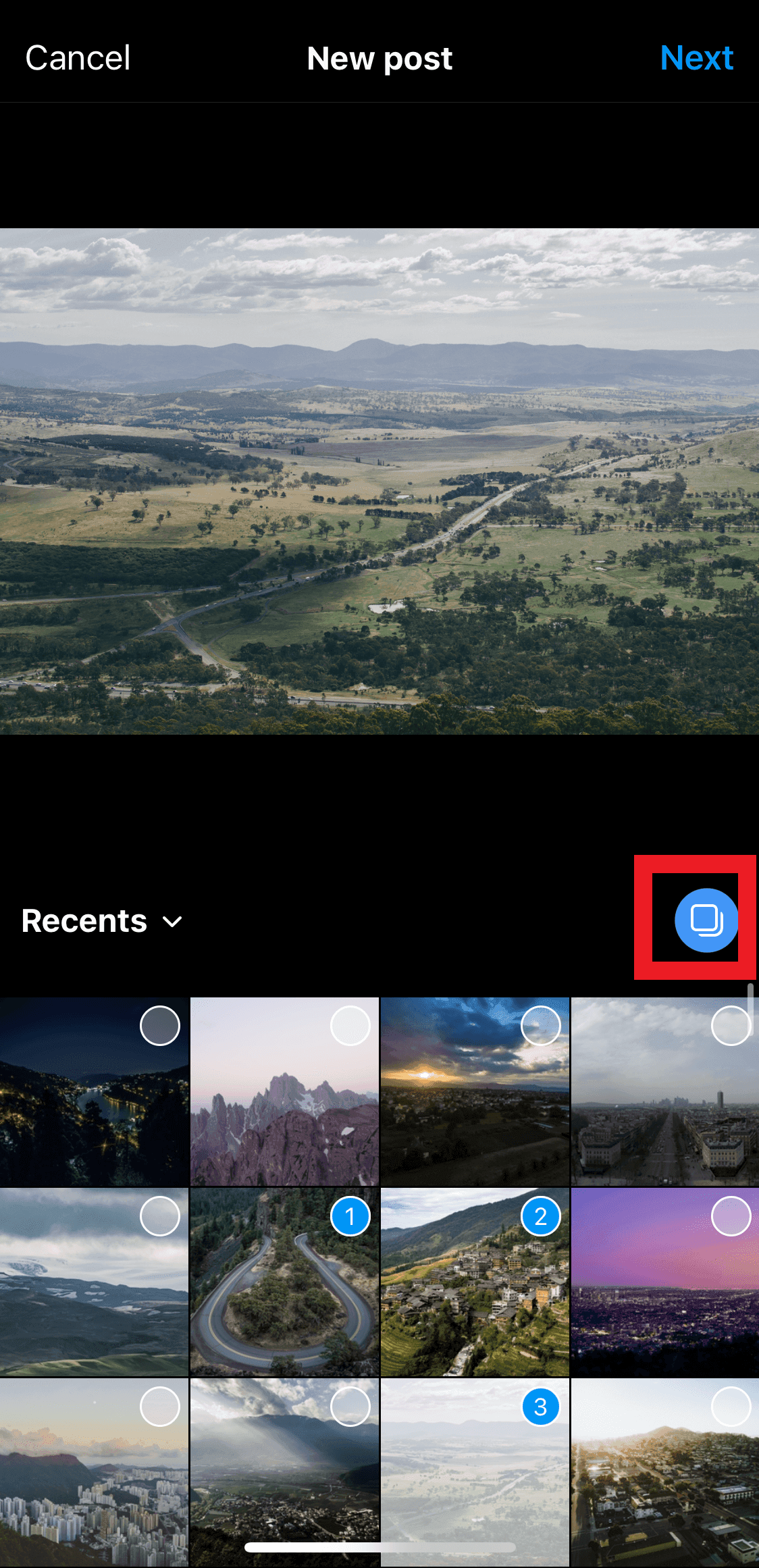 Selecting photos on Instagram - Combine multiple images to post on Instagram - Image