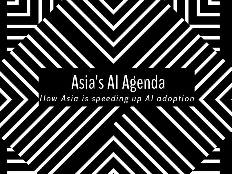Caption: Asia's AI Agenda How asia is speeding up AI adoption on a white and black pattern background against a background of white and black patterns - Valuable tips on how to make a good presentation - Image