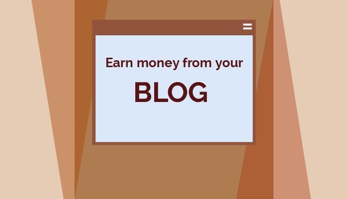 Texte gagner de l&#39;argent grâce à votre blog sur fond orange et jaune - Comment gagner de l'argent en bloguant - Image 