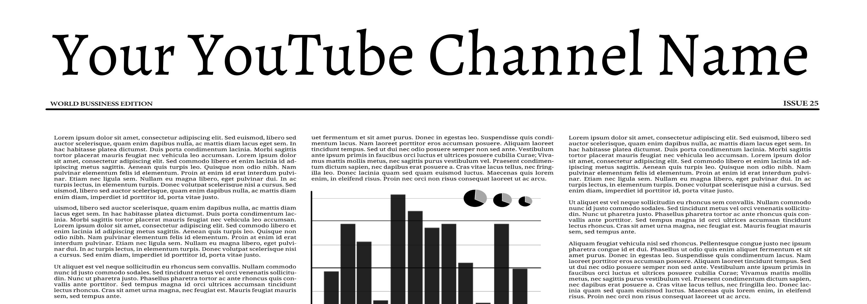 Zeitung mit einem Balkendiagramm und der Überschrift „Name Ihres YouTube-Kanals“ – So erstellen Sie gesponserte Inhalte auf YouTube – Bild