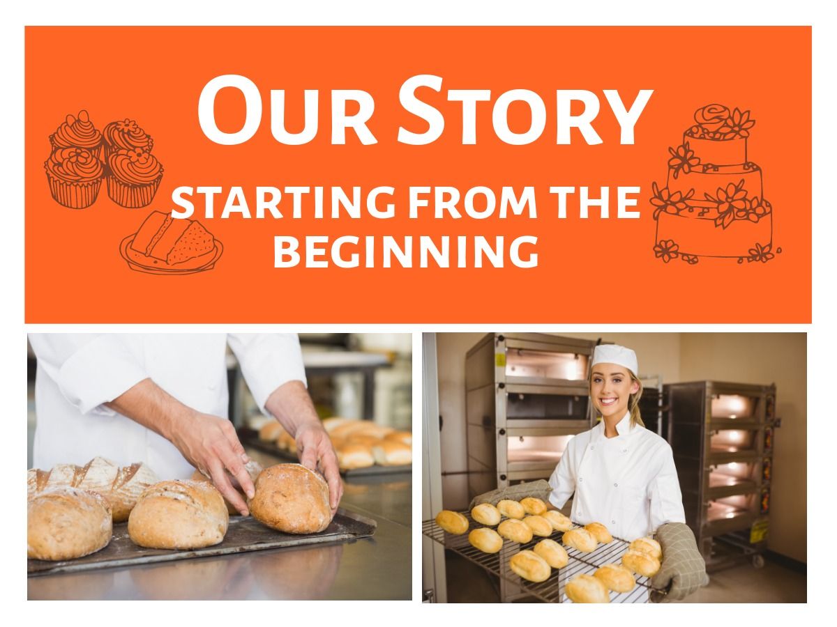 Baking images with smiling female baker and caption: Out Story | Starting From The Beginning - 12 ways to effectively promote a new product - Image