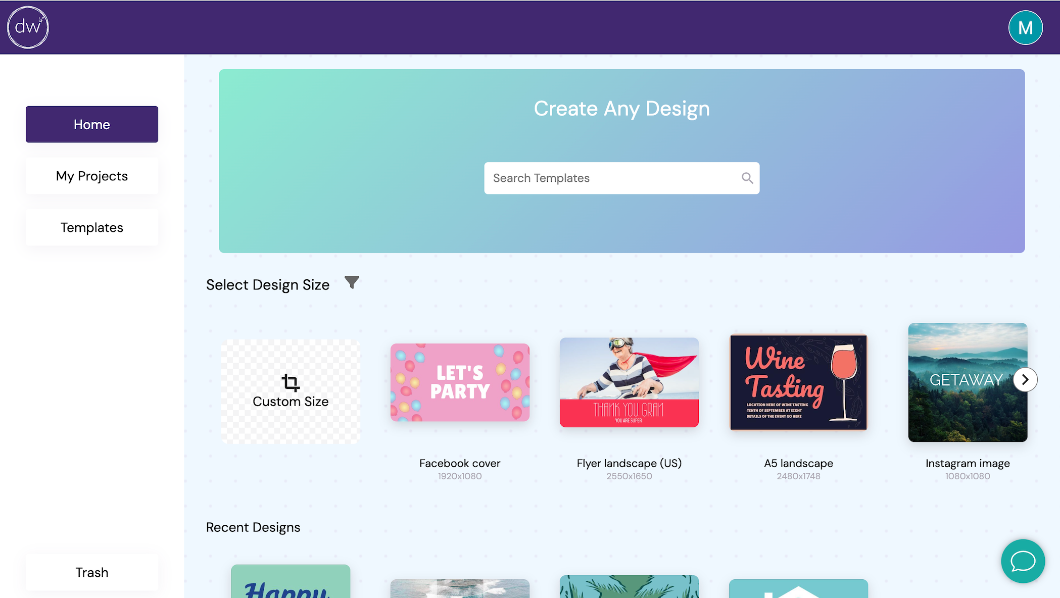 Design Wizard Home Page - Image