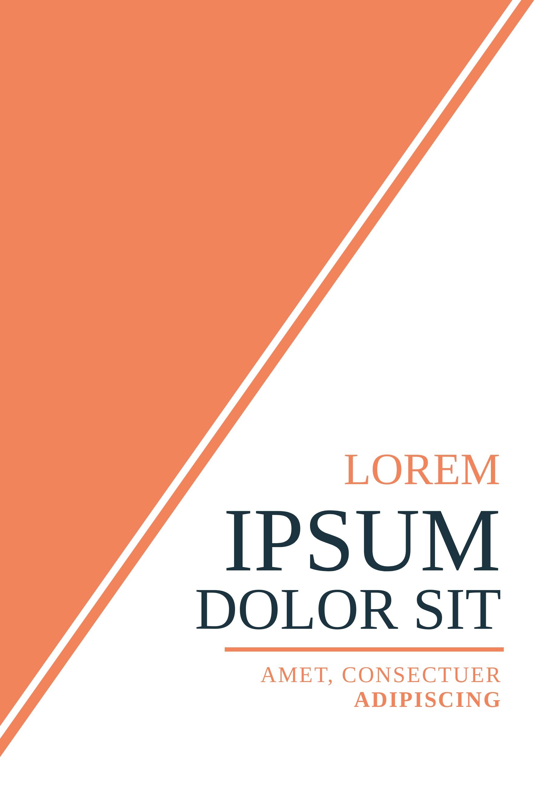 Modelo de capa de livro com texto lorem ipsum a ser editado