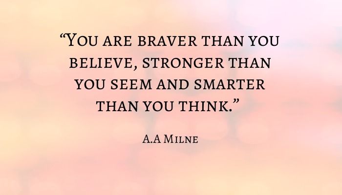 A.A Milne quote on a orange background - Best inspirational and motivational quotes for college students - Image