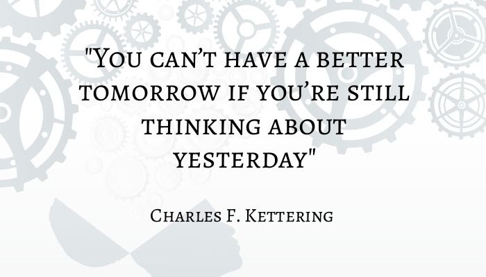 Charles F. Kettering quote with symbols in the background - Best inspirational and motivational quotes for college students - Image