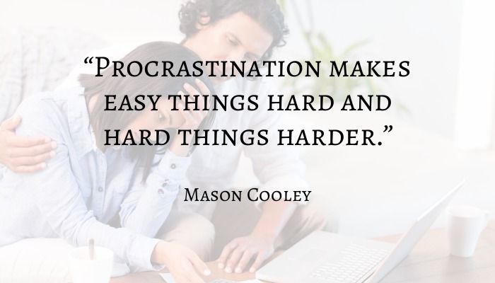 Mason Cooley quote with a woman struggling with work in the background - Best inspirational and motivational quotes for college students - Image
