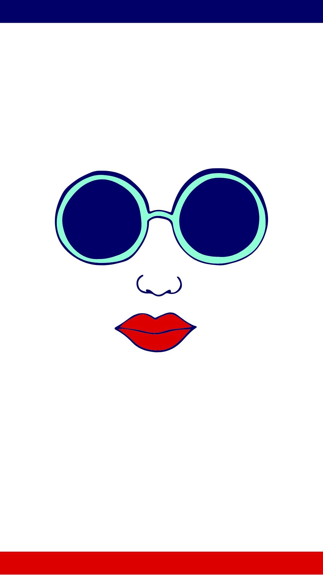 Abstract image of a woman's face in sunglasses - Prospect of sharing before-and-after images on Instagram - Image