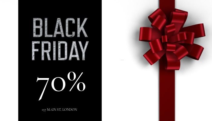 Publicité du vendredi noir faisant la promotion de 70 % de réduction - l'entonnoir marketing - image