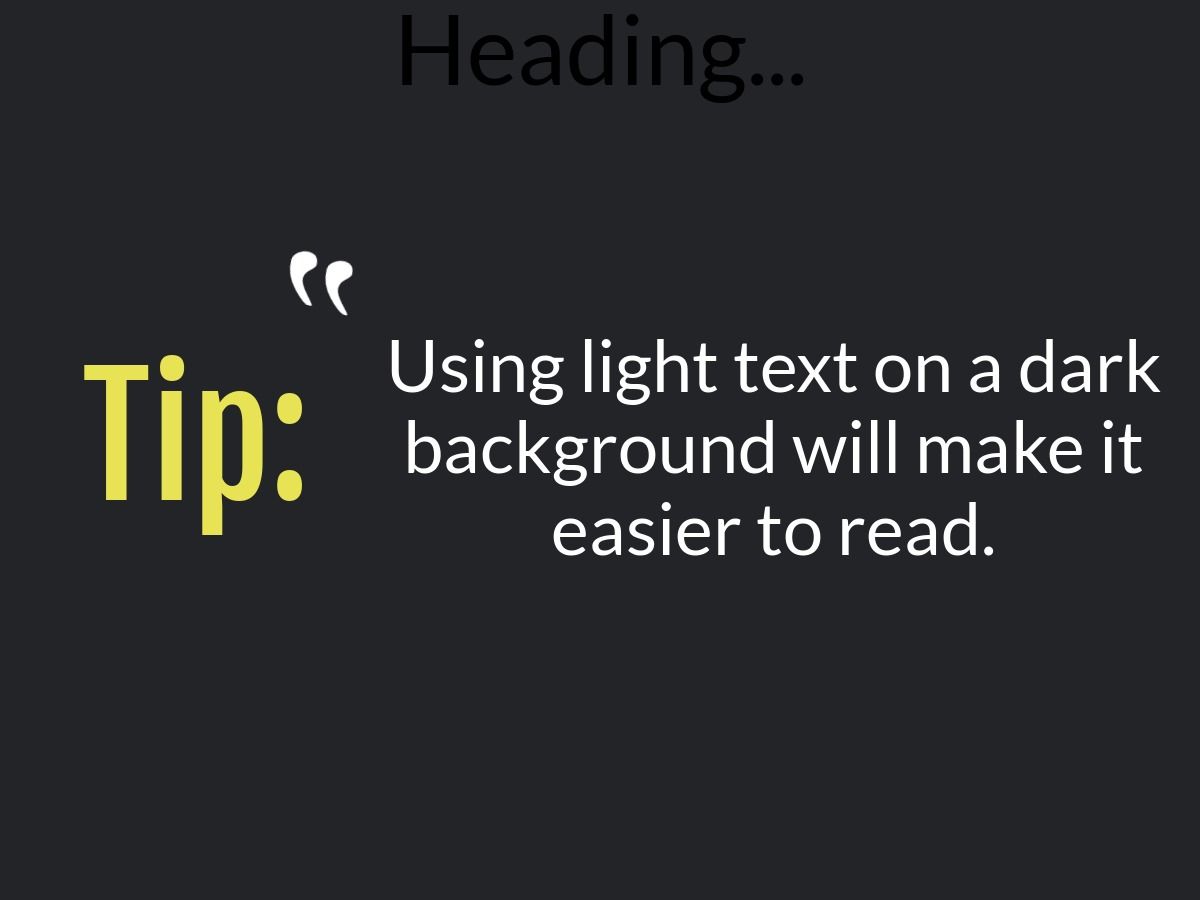 Typography tip written on dark background - How to make your presentation easier to read - Image