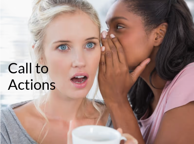Woman whispering to another woman while drinking from mug - Tips on how to make a promotional real estate video that sells - Image