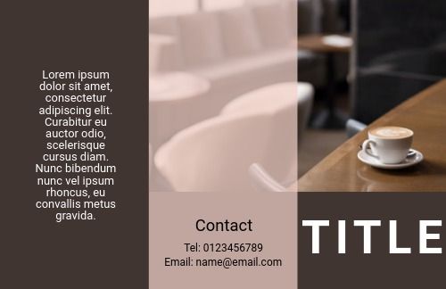Brochure template with an image of a cup of coffee on a table - Learning about impact of visual communication design on consumer behavior - Image