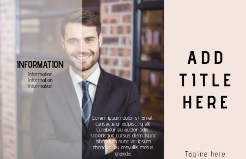 Brochure template featuring smiling male executive - Learning about impact of visual communication design on consumer behavior - Image