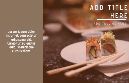Brochure template with chopsticks and sushi on a plate - Learning about impact of visual communication design on consumer behavior - Image