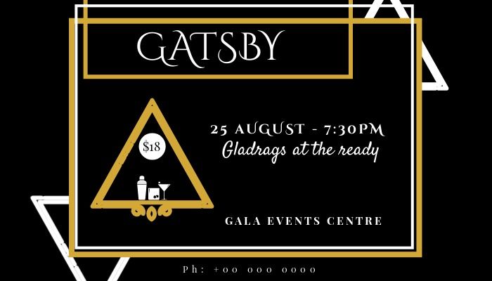 design de convite para festa temática gatsby