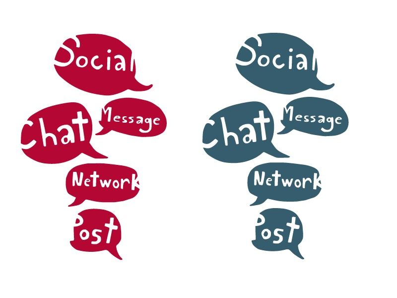 Words Social Chat Message Network Post in speech bubbles - The best social media marketing tips for starting and growing your business - Image