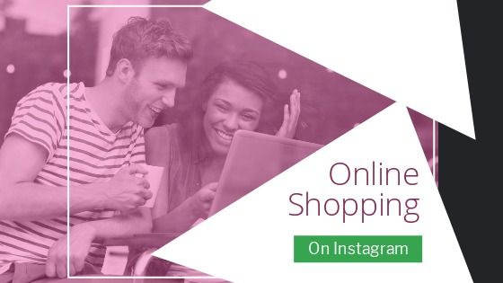 Two people looking at a laptop and laughing covered with a purple filter and 'Online Shopping' written in purple - The 15 most important social media trends for 2022 - Image
