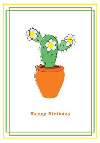 Affiche cactus happy Birthday - Images