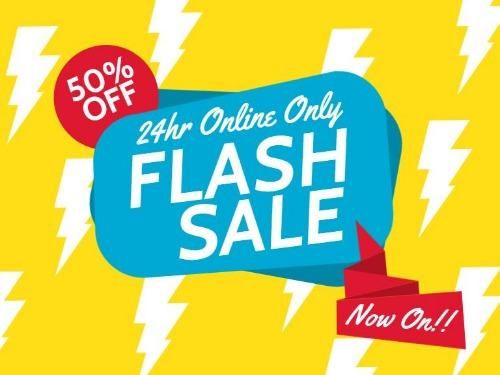Affiche de vente flash sur fond jaune - Images 