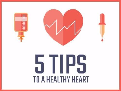 Affiche 5 moyen d'avoir un coeur en bonne sante fond blan cadre rouge - Images 