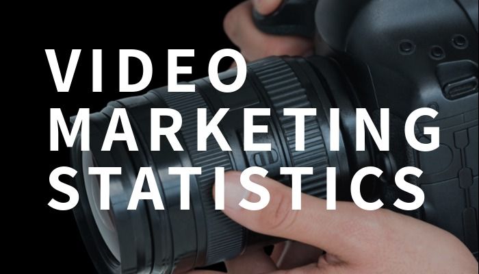 Close-up of a camera in hand and 'Video marketing statistics' as a title - What can we learn from video marketing statistics - Image