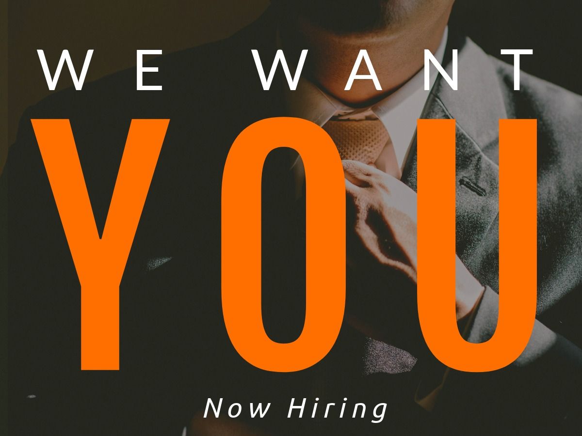 Cartaz de recrutamento com o texto &quot;We Want You&quot;