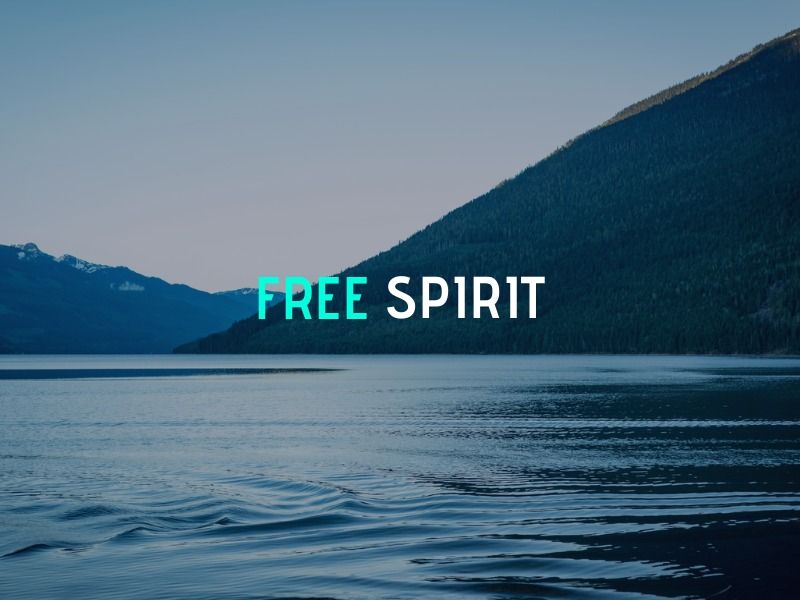 Free spirit text lake in the evening - 36 creative YouTube banner ideas and examples to boost your inspiration - Image