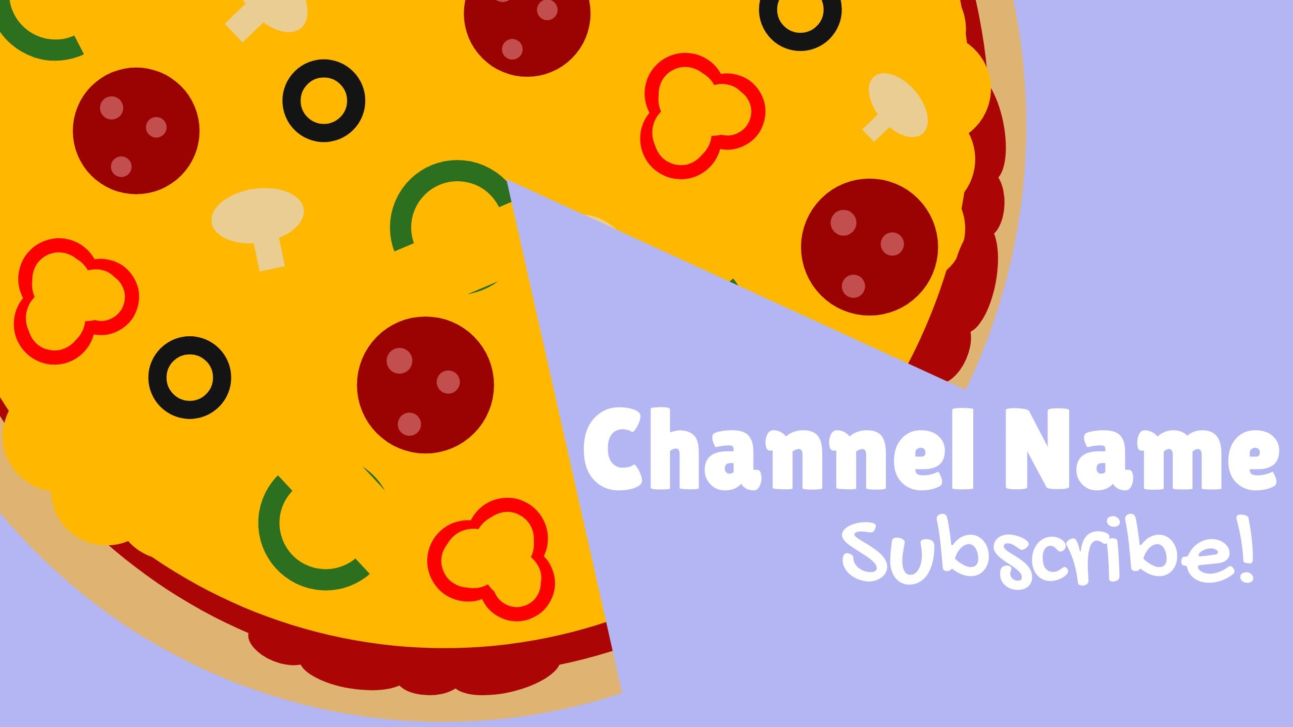 Image de pizza pour une chaine youtube avec zone de texte pour le nom de la chaine - noms de chaînes YouTube et idées d'inspiration - image