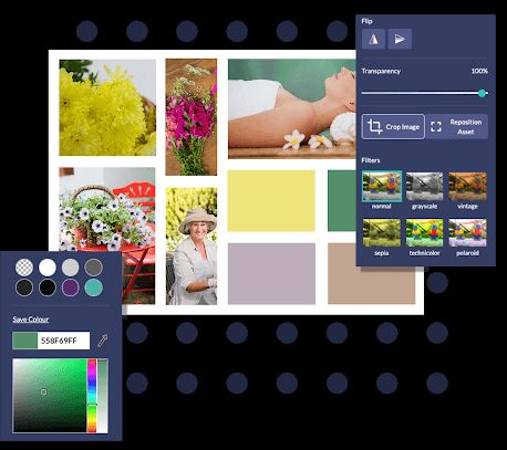 Moodboard images filters in design wizard appp