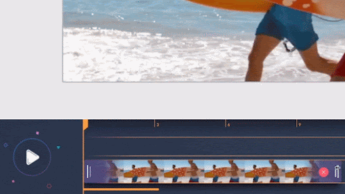 video timeline with two surfers running on the beach